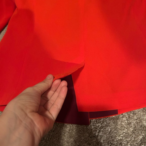 Bright Red Blazer with Burgundy Lining - Picture 5 of 10